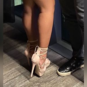 NINE WEST Wrap up Platform Heels